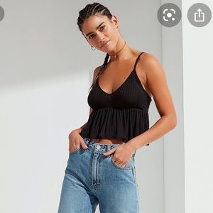 Urban Outfitters ribbed knit peplum tank top